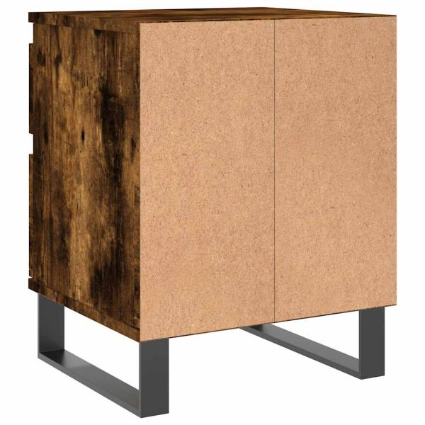 Нощно шкафче опушен дъб 40x35x50 см инженерно дърво