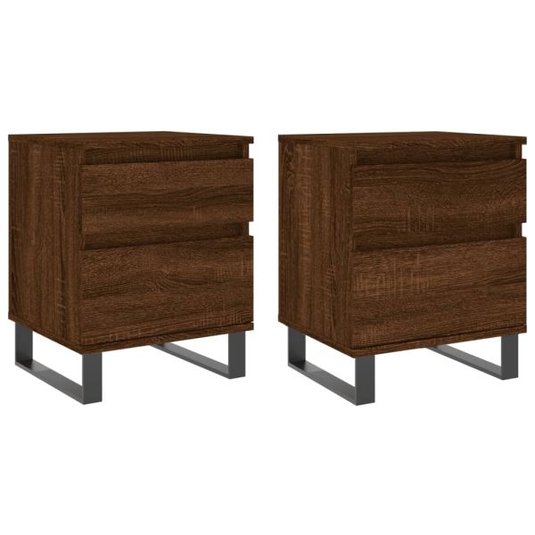 Нощни шкафчета 2 бр кафяв дъб 40x35x50 см инженерно дърво