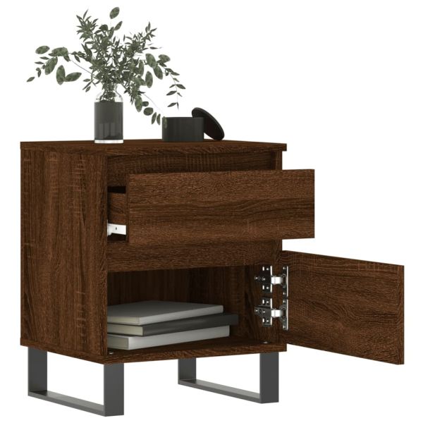Нощни шкафчета 2 бр кафяв дъб 40x35x50 см инженерно дърво