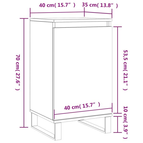 Бюфет бял 40x35x70 см инженерно дърво