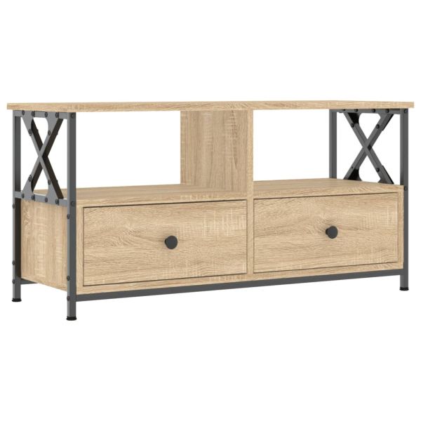 ТB шкаф, сонома дъб, 90x33x45 см, инженерно дърво и желязо