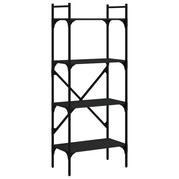 Библиотека 4 рафта черна 56x31,5x138,5 см инженерно дърво