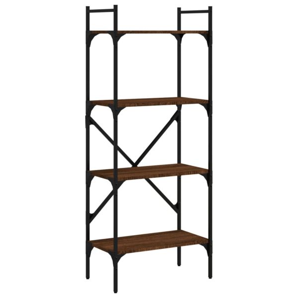 Библиотека 4 рафта кафяв дъб 56x31,5x138,5 см инженерно дърво