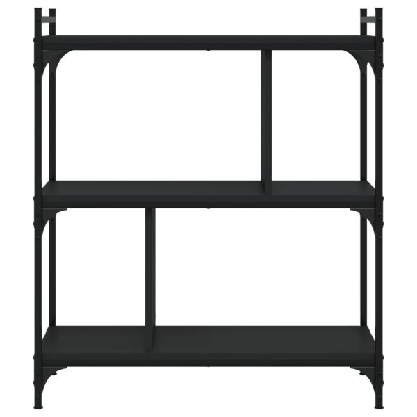 Библиотека 3 рафта черна 76x32x88 см инженерно дърво