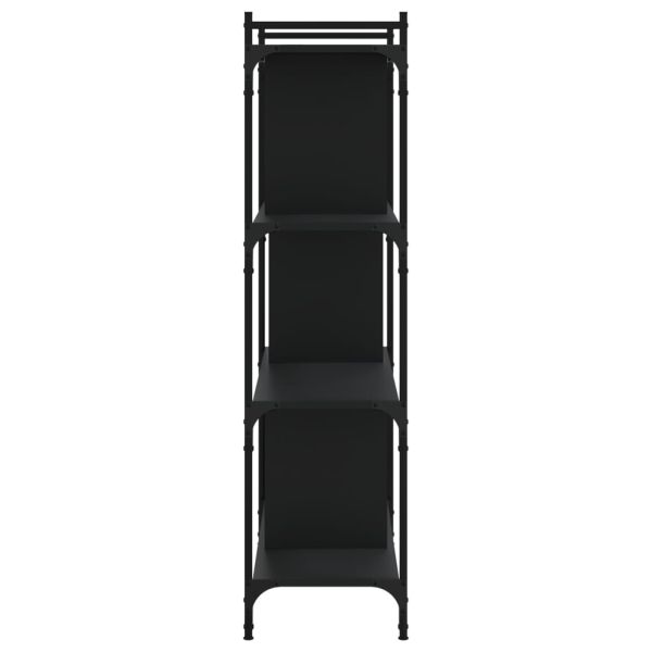 Библиотека 4 рафта черна 76x32x123 см инженерно дърво