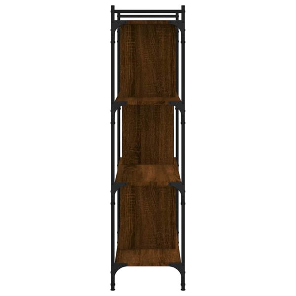 Библиотека 4 рафта кафяв дъб 76x32x123 см инженерно дърво