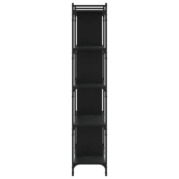 Библиотека 5 рафта черна 76x32x158 см инженерно дърво