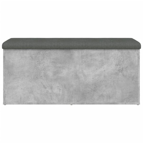 Пейка за съхранение, бетонно сив, 102x42x45 см, инженерно дърво