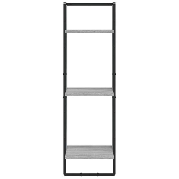 Стенен рафт на 3 нива сив сонома 30x25x100 см инженерно дърво