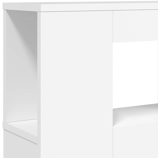 LED горна табла за легло бяла 180x18,5x103,5 см инженерно дърво