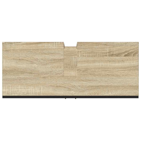 Шкаф за мивка за баня, дъб сонома, 80x33x60 см, инженерно дърво