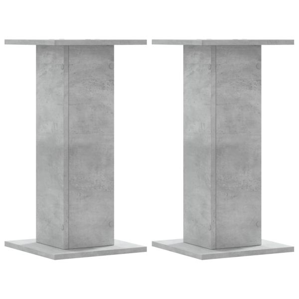 Стойки за тонколони 2бр бетонно сиви 30x30x60см инженерно дърво
