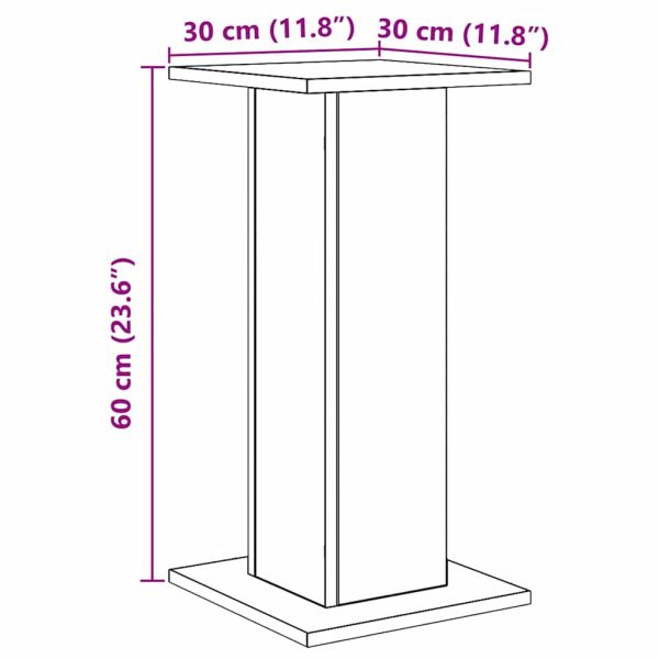 Стойки за тонколони 2 бр дъб артизан 30x30x60см инженерно дърво