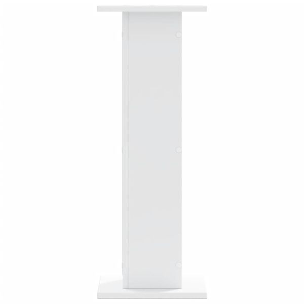 Стойки за тонколони 2 бр бели 30x30x80 см инженерно дърво