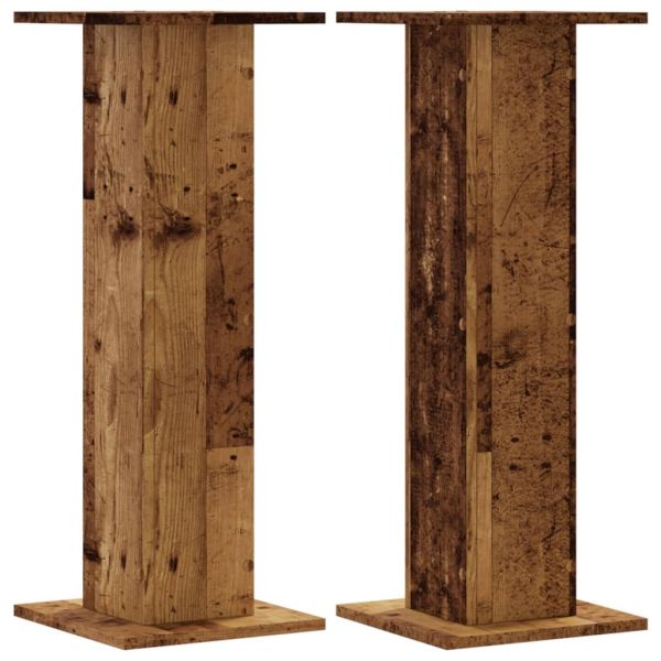Стойки за тонколони 2 бр старо дърво 30x30x80см инженерно дърво