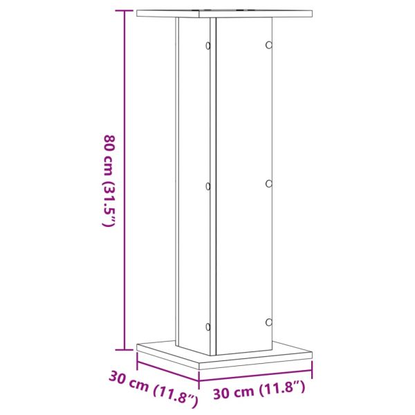Стойки за тонколони 2 бр дъб артизан 30x30x80см инженерно дърво