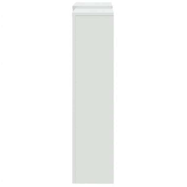 Капак за радиатор, бял, 205x21,5x83,5 см, инженерно дърво