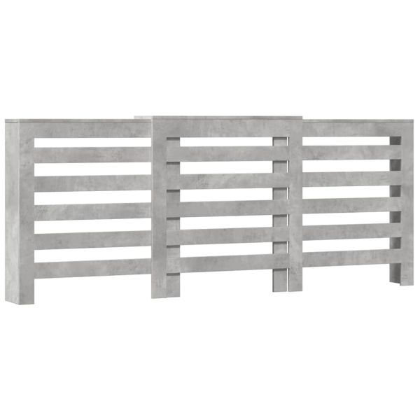 Капак за радиатор, бетонно сив, 205x21,5x83,5см инженерно дърво