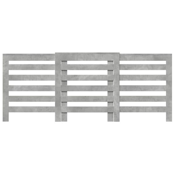 Капак за радиатор, бетонно сив, 205x21,5x83,5см инженерно дърво