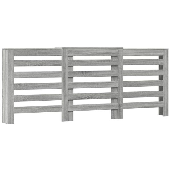 Капак за радиатор, сив сонома, 205x21,5x83,5см, инженерно дърво