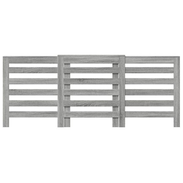 Капак за радиатор, сив сонома, 205x21,5x83,5см, инженерно дърво