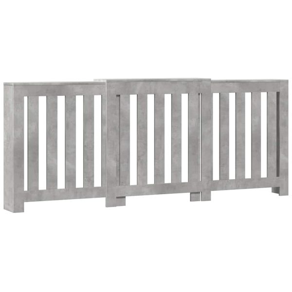 Капак за радиатор, бетонно сив, 205x21,5x83,5см инженерно дърво
