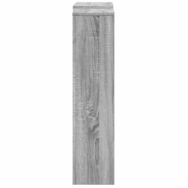 Капак за радиатор, сив сонома, 205x21,5x83,5см, инженерно дърво