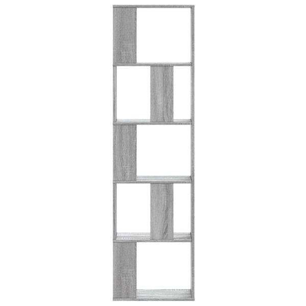 Библиотека 5 рафта сив сонома 45x23,5x162,5 см инженерно дърво