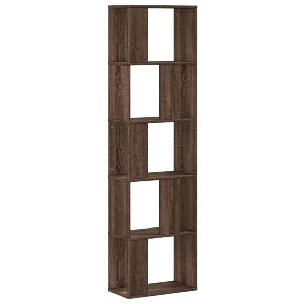 Библиотека 5 рафта кафяв дъб 45x23,5x162,5 см инженерно дърво