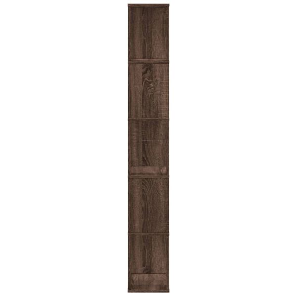 Библиотека 5 рафта кафяв дъб 45x23,5x162,5 см инженерно дърво