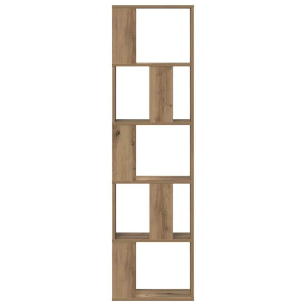 Библиотека 5 рафта дъб артизан 45x23,5x162,5 см инженерно дърво