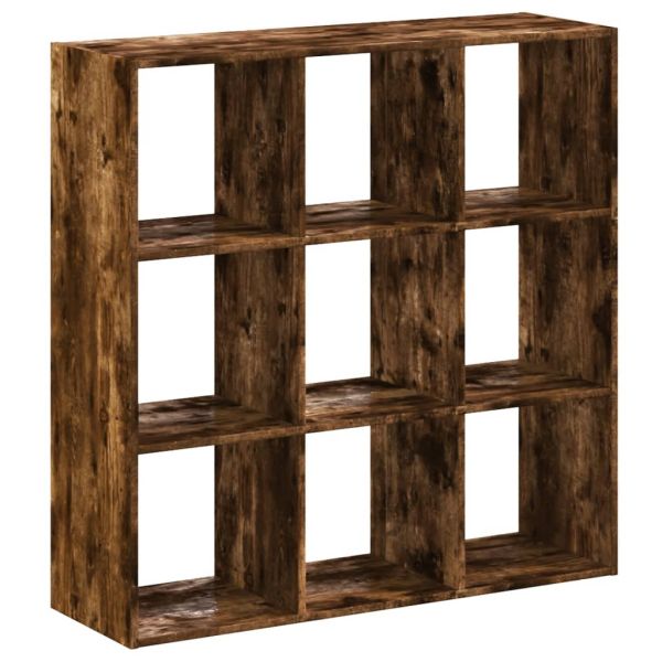Библиотека, опушен дъб, 102x32x102 см, инженерно дърво