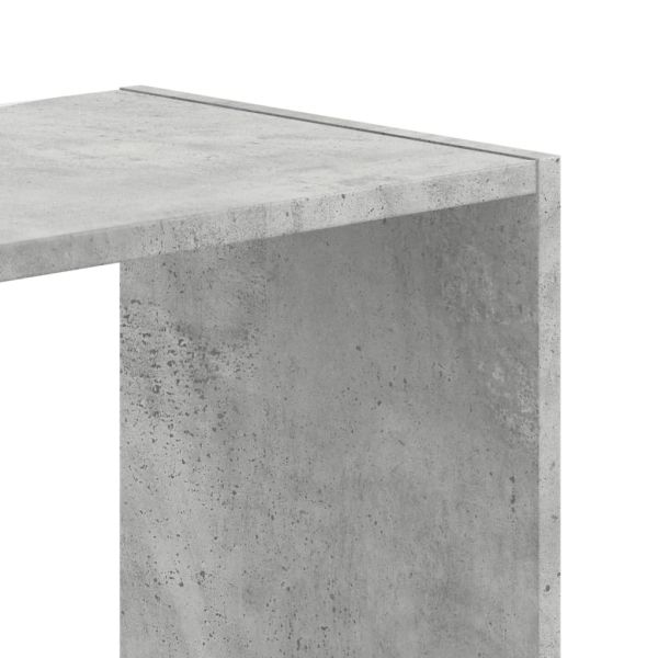 Библиотека, бетонно сива, 68,5x32x68,5 см, инженерно дърво