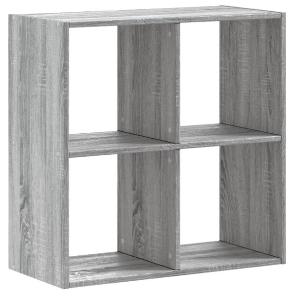 Библиотека, сив сонома, 68,5x32x68,5 см, инженерно дърво