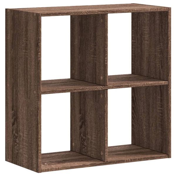 Библиотека, кафяв дъб, 68,5x32x68,5 см, инженерно дърво