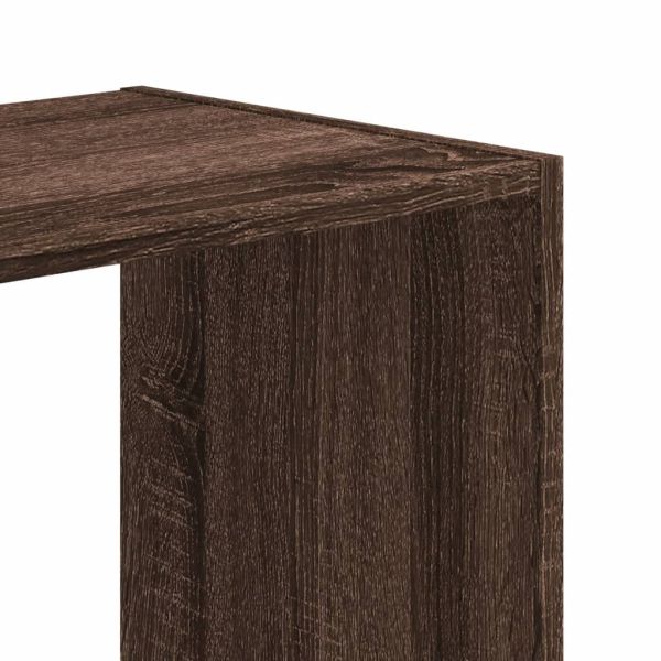 Библиотека, кафяв дъб, 68,5x32x68,5 см, инженерно дърво
