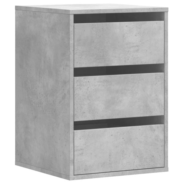 Ъглов шкаф с чекмеджета бетонно сив 40x41x58 см инженерно дърво
