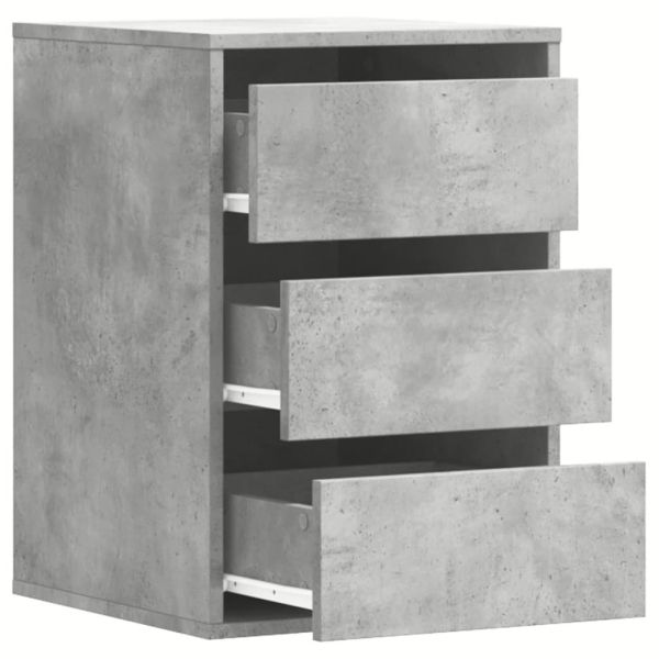 Ъглов шкаф с чекмеджета бетонно сив 40x41x58 см инженерно дърво