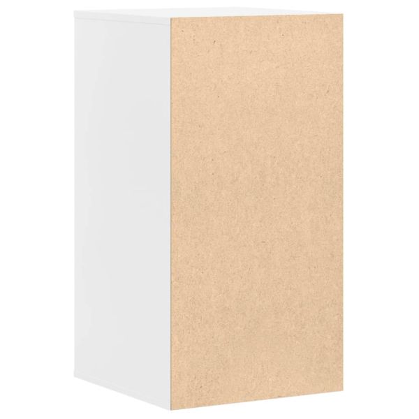 Ъглов скрин с чекмеджета, бял, 40x41x76 см, инженерно дърво