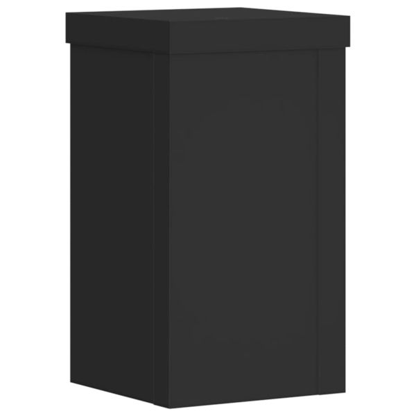 Стойки за растения 2 бр черни 10x10x18 см инженерно дърво