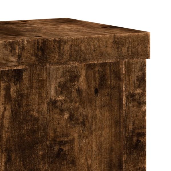 Стойки за растения 2 бр опушен дъб 10x10x18 см инженерно дърво