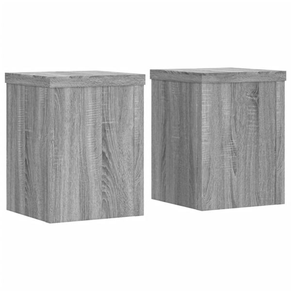 Стойки за растения 2 бр сив сонома 15x15x20 см инженерно дърво