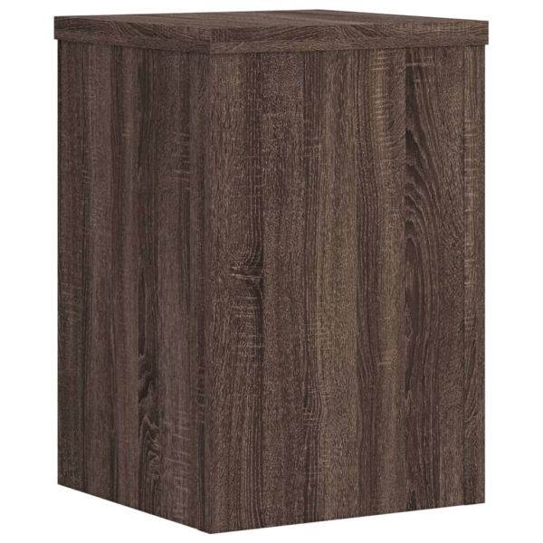 Стойки за растения 2 бр кафяв дъб 25x25x35 см инженерно дърво