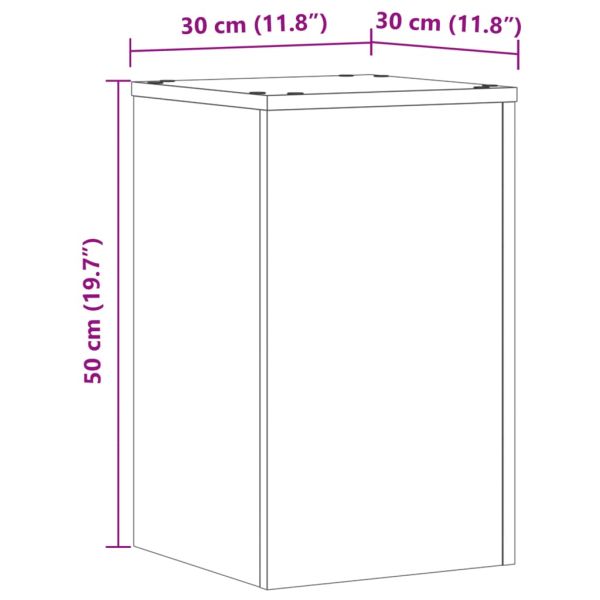 Стойки за растения 2 бр старо дърво 30x30x50 см инженерно дърво
