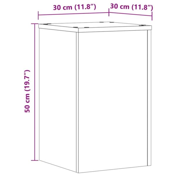 Стойки за растения 2 бр дъб артизан 30x30x50 см инженерно дърво