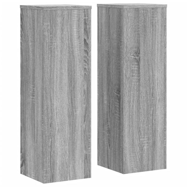 Стойки за растения 2 бр сив сонома 25x25x80 см инженерно дърво