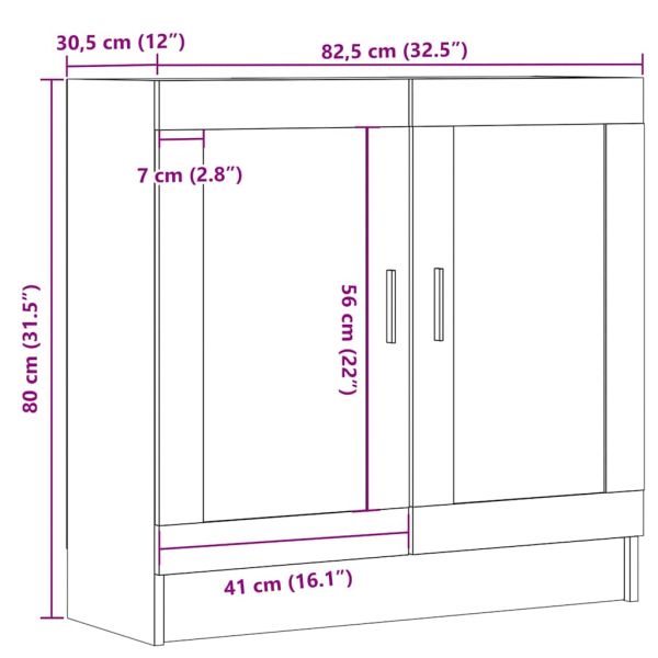 Шкаф за книги от старо дърво 82,5x30,5x80cm Инженерна дървесина