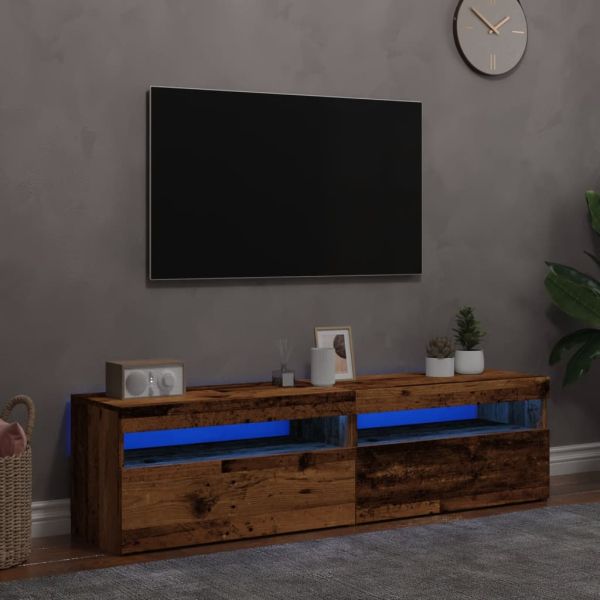 Комплект ТВ шкафове от 2 части с LED светлини