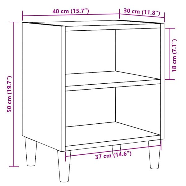 Нощно шкафче от старо дърво 40x30x50 cm Инженерна дървесина