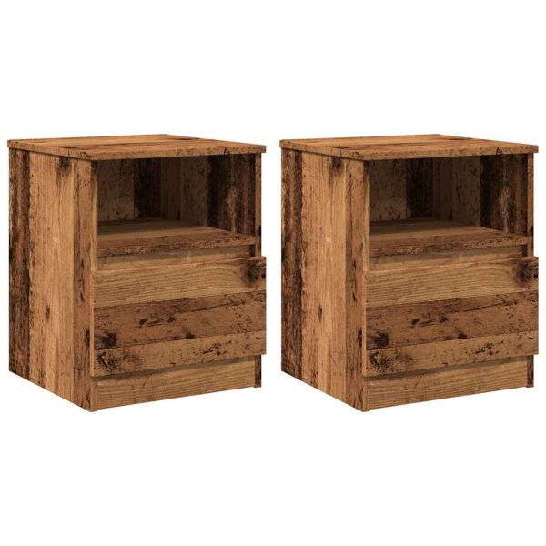 Нощни шкафчета 2 бр старо дърво 40x40x50 см инженерно дърво